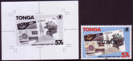 Tonga 1989 Proof + Specimen - Space Shuttle, Moon Cover - Apollo - Ozeanien