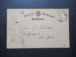 DR Großer Brustschild Mi.Nr.18 EF Postkarte Stempel K1 Weimar 31.7.1873 - Brieven En Documenten