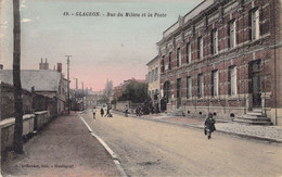 CPA - FRANCE - 59 - GLAGEON - Rue Du Milieu Et La Poste - Animée - Enfant - Colorisée - A Deflandre HAUTMONT - Sonstige & Ohne Zuordnung