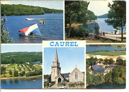 22530 CAUREL - Vues Du Lac, Camping, Une 2CV Citroën AU Ou AZU Devant L'église - Caurel