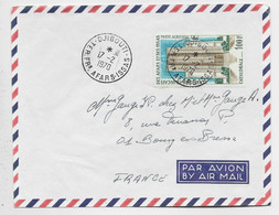 AFARS ET ISSAS PA 100FR SEUL LETTRE COVER AVION DJIBOUTI 17.2.1970 POUR FRANCE - Storia Postale