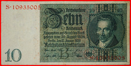 * REICHSBANKNOTE 1924: GERMANY ★ 10 MARK 1929! S 10935005 ★LOW START ★ NO RESERVE! - 1.000 Mark