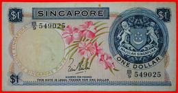 * GREAT BRITAIN: SINGAPORE ★ 1 DOLLAR (1967)! CRISP! FIRST ISSUE! ORCHID! TO BE PUBLISHED!★LOW START ★ NO RESERVE! - Romania