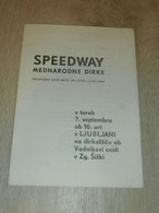 Speedway Ljubljana 7.09.1965 , Programmheft / Programm / Rennprogramm , Program !!! - Motos