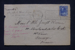 CANADA - Devant D'enveloppe De Trois Rivières Pour La France En 1917 Avec Annotation En Rouge  - L 135151 - Storia Postale