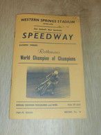 Speedway Western Springs - Auckland 1970, Champion Of Champions ,Programmheft / Programm / Rennprogramm , Program !!! - Motos