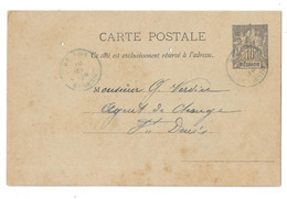 RÉUNION Carte-entier 10c Noir Et Bleu Type Groupe De ST-DENIS 30 JUIN 94 Pour St-Denis - Lettres & Documents