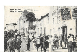 Cpa Mauzé Sur Mignon Place De L'eglise - Mauze Sur Le Mignon