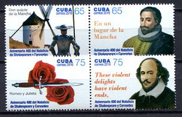 Cuba 2016 / William Shakespeare & Miguel De Cervantes MNH Don Quijote / Cu3932  40-8 - Ecrivains