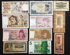 10 Banconote Europee  Francia Yugoslavia Portogallo Olanda + 1 Korea LOTTO 2430 - Assignats & Mandats Territoriaux