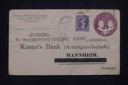 ETATS UNIS - Entier Postal + Complément De New York Pour L'Allemagne En 1897 -  L 135179 - ...-1900
