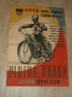 Speedway Cheb 1966 , Plakat / Poster , Bahnsport Nachlass !!! - Motos