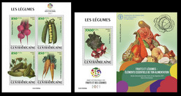 Central Africa 2021 Vegetables. (204) OFFICIAL ISSUE - Legumbres