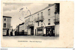 79  - CHAMPDENIERS - Place De La République ( Correspondance Pour L' Hopital De DOLE - Cachet Postal " DOLE - Jura  1907 - Champdeniers Saint Denis