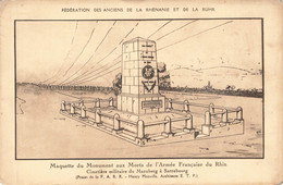 SARREBOURG : CIMETIRE MILITAIRE DU MARXBERG - MAQUETTE DU MONUMENT AUX MORTS DE L'ARMEE FRANCAISE DU RHIN - Sarrebourg