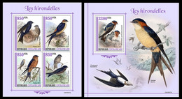 Central Africa 2021 Swallows. (317) OFFICIAL ISSUE - Golondrinas