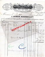 25- TORPES- RARE LETTRE ZUBER RIEDER- PAPETERIES PAPETERIE  DE L' ILE NAPOLEON ALSACE- BAILLET BORDEAUX-1908 - Imprimerie & Papeterie