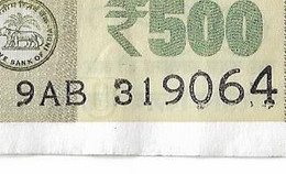 INDIA 2021 Rs. 500.00 Rupees Note "INK FLOW In NUMBERING" USED 100% Genuine Guaranteed As Per Scan - India