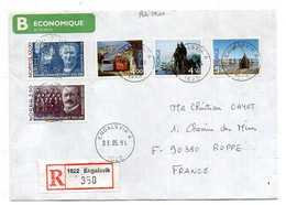 Norvège -1994--Lettre Recommandée ENGALSVIK  Pour ROPPE -90-- Composition De Timbres - Lettres & Documents