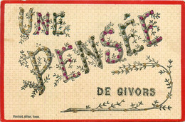 Givors * Souvenir Et Une Pensée Du Village * Cpa Pailletée - Givors