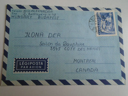 D191624 Hungary   Airmail Cover To Canada 1967  Salon Da Dauphine  Montreal - Storia Postale