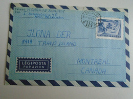 D191626 Hungary   Airmail Cover To Canada 1967     Montreal - Brieven En Documenten