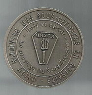 Médaille,militaria , UNION NATIONALE DES SOUS-OFFICIERS EN RETRAITE, 85 Gr., Dia 50 Mm, Frais Fr 3.35 E - France