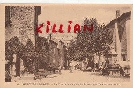 Gréoux Les Bain La Fontaine Et Le Chateau Des Templiers - Gréoux-les-Bains