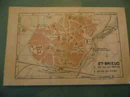 BRETAGNE ANCIEN PETIT PLAN DE SAINT BRIEUC CHEMINS DE FER DES COTES DU NORD - Cartes Topographiques