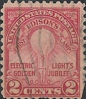 USA 1929 50th Anniversary Of Edison's First Electric Lamp - 2c - Edison's Original Lamp FU - Gebraucht