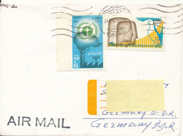 Egypt Cover Sent Air Mail To Germany DDR Topic Stamps - Cartas