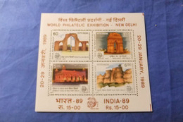 India 1987 Michel Block 5 INDIA 89 Bauwerke MNH - Blocchi & Foglietti