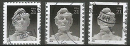 USA 2014 Abraham Lincoln Memorial Statue  SC.#4860 Sheet + 4961 Coil + Coil Number - Cpl 3v Set VFU - Rollenmarken