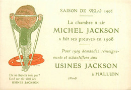 Saison Du Vélo 1908 La Chambre à Air Michel JACKSON à Halluin * CPA Publicitaire Illustrateur Art Nouveau * Auto Cycles - Advertising