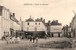 Janville * Débit De Tabac Tabsc TABAC , Place Du Martroi * Mercerie Au Bon Marché SIGRIST * Tonnelier * Villageois - Autres & Non Classés