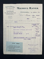 Facture Ancienne Vins D'Anjou Négociant Maurice RAYER Angers 1946 - 1900 – 1949