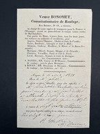 Facture Ancienne XIXe 1831 Veuve BONOMET Commissionnaire De Roulage Rue Boisnet Angers - 1800 – 1899