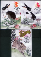 2022 Taiwan R.O.CHINA - Maximum Card.- New Year’s Greeting Postage Stamps (3 Pcs.) Painting Version - Covers & Documents
