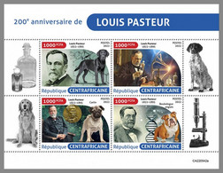 CENTRALAFRICA 2022 MNH Louis Pasteur M/S - OFFICIAL ISSUE - DHQ2247 - Louis Pasteur