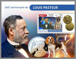 CENTRALAFRICA 2022 MNH Louis Pasteur S/S - OFFICIAL ISSUE - DHQ2247 - Louis Pasteur