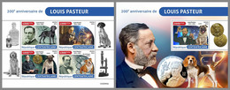 CENTRALAFRICA 2022 MNH Louis Pasteur M/S+S/S - IMPERFORATED - DHQ2247 - Louis Pasteur