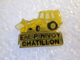 PIN'S    TRACTO  PELLE   ENTREPRISE P. NIVOY  CHÂTILLON - Transports
