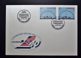 Island - Iceland - 1995 -  40th Anniversary Of The Luxembourg Link - Airplane - Avion  - Y.T. 783  - Obl On Envelope FDC - Lettres & Documents