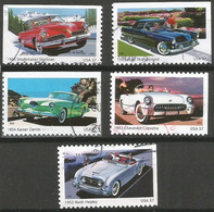 USA 2005 Classic Cars - America On The Move SC.#3931/35 Cpl 5v Set VFU - Gebraucht