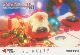 Carte Prépayée JAPON - PERE NOEL & Cloche - CHRISTMAS Santa Claus & Bell JAPAN Prepaid Bus Card - WEIHNACHTEN - FR 199 - Kerstmis