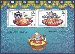 2021. Tajikistan, National Dishes, S/s Perf, Mint/** - Tayikistán