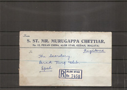 Malaisie ( Lettre Recommandée De 1957 De AlorStar Vers Ipoh à Voir) - Malayan Postal Union