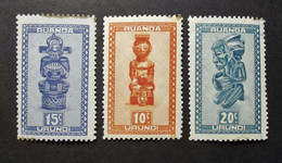 Ruanda - Urundi - 1958 - N°154 - 155 - 166 ( 3 Values)  Masks - Masques - Tribal - Neufs - Postfris - Unused Stamps