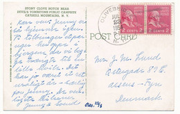 2x 2c Prexie Pair Postcard Abroad - 23 July 1954 Olivebridge, NY - Briefe U. Dokumente