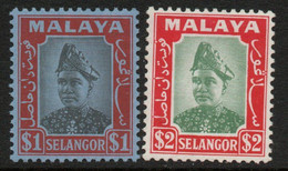 Malaya Selangor 1941 Sultan Alam Shah Definitives Set Of 2, Hinged Mint, Very Light Gum Toning, SG 86/7 (MS) - Selangor